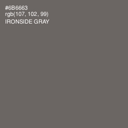 #6B6663 - Ironside Gray Color Image